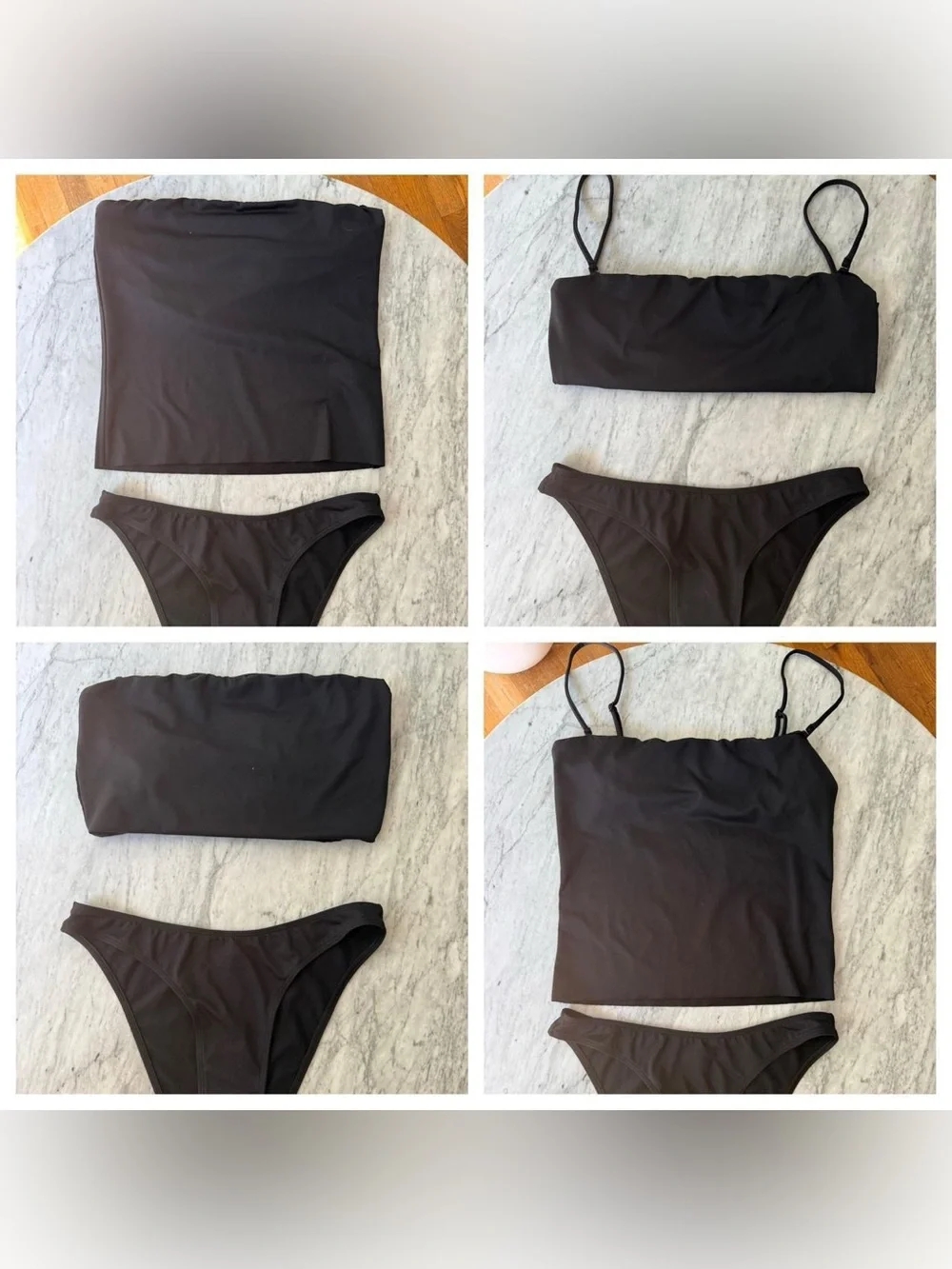 SKIMS Swim Convertible Bandeau Top + Classic Bottom Bikini Set